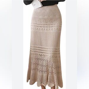 Indigo Thread Crochet Maxi Skirt